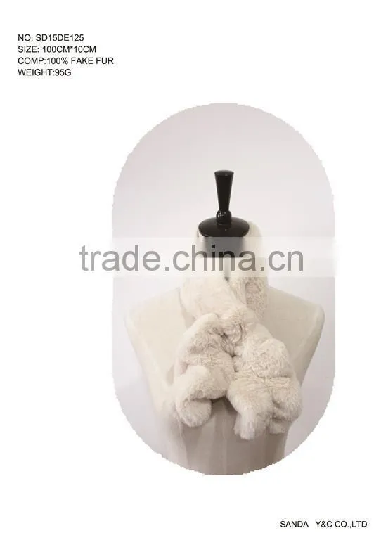 New design fashion women fake fur scarf/shawl