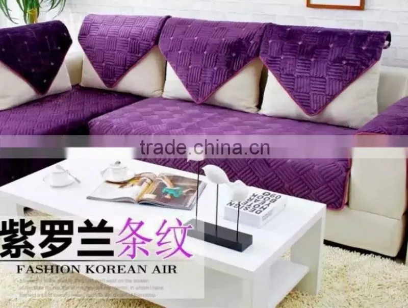 Embroidery microfleece sofa cover