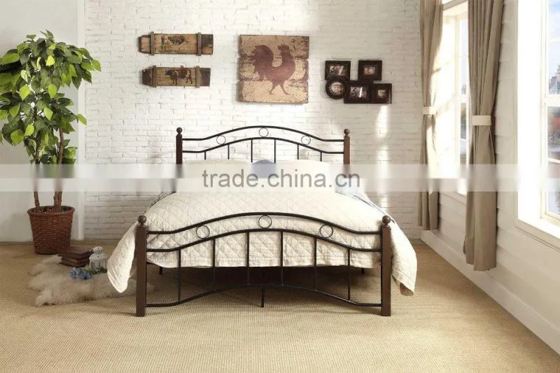 Antique Metal Platform Bed Queen Full Black and Brown