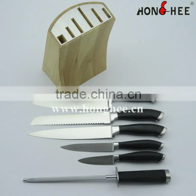 Deluxe Forged 5 Piece Knife Set In Stainless Steel Block