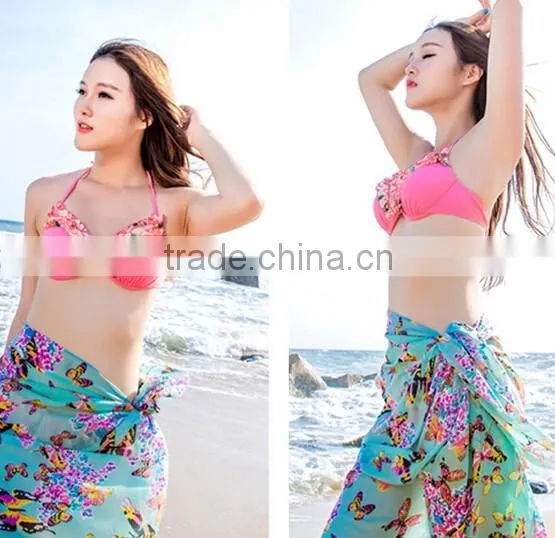 Beach Chiffon Wrap hawaiian Sarong Skirt Bikini Cover up Scarf