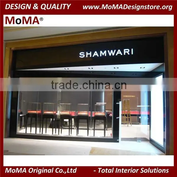 Jewlery Display, Watches Display, Wooden Frame Clear Tempered Glass Display Cabinet