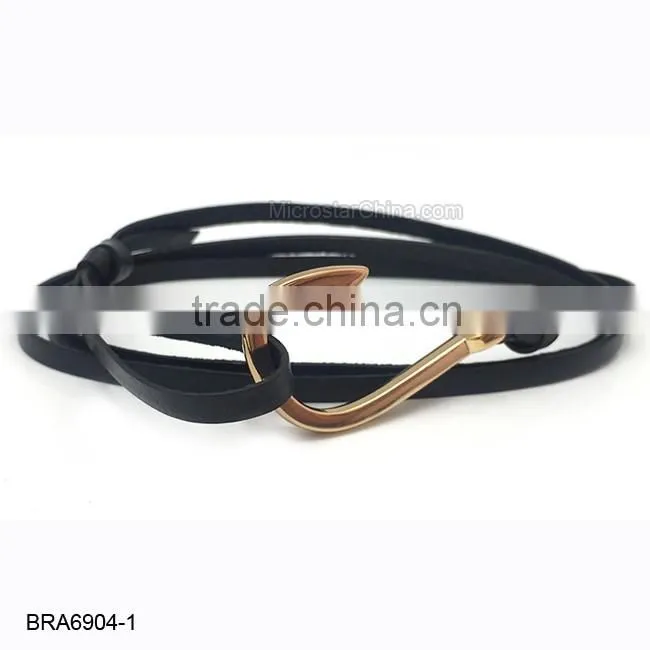 Real Leather Anchor Bracelet For Wholesale