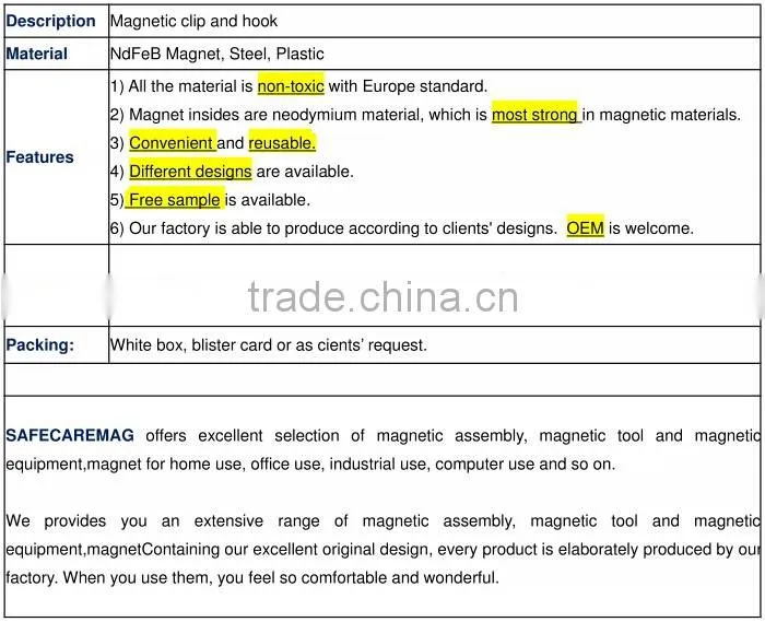 Metal neodymium magnetic clip