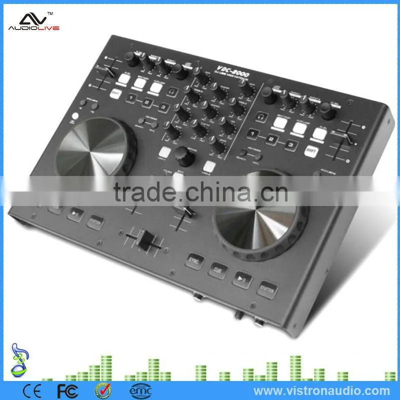 Top selling Professional DJ Mixer controller MIDI VDC-2000 with 2 deck Virtual DJ for sound system