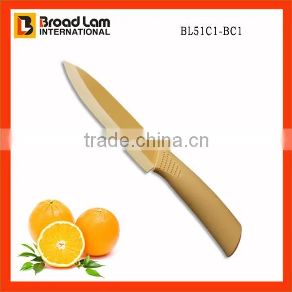 Attractive Yellow Color Super Sharp Ceramic Knife with Utility Function in Kitchen Cooking