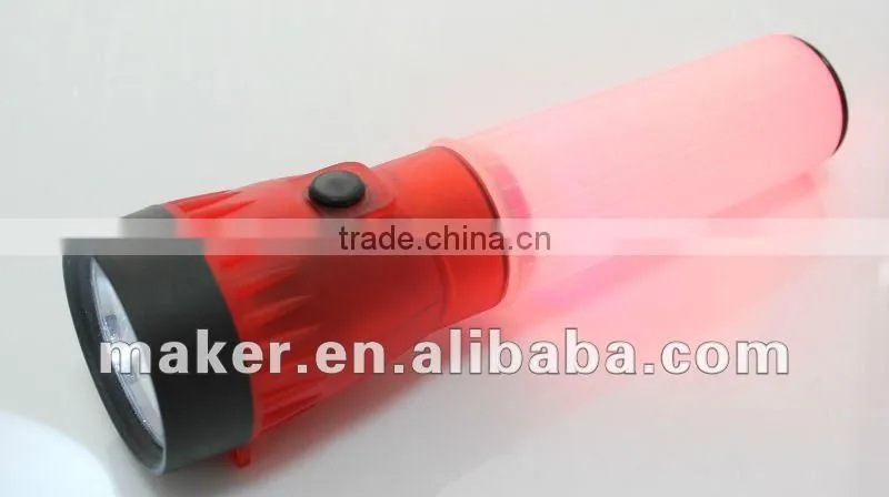 Far working distance Plastic Transparent Dual Light Flashlight