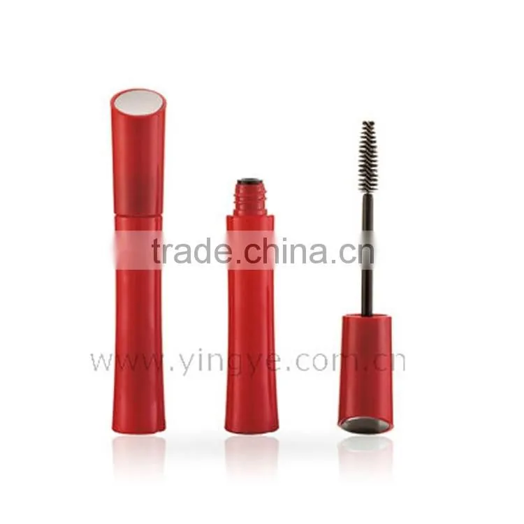 Red slim plastic cosmetic mascara tubes