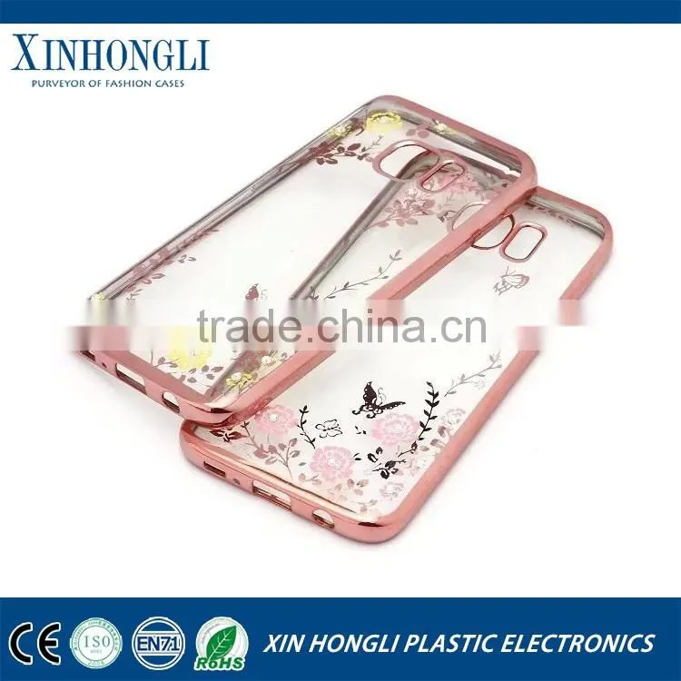 custom Electroplate Soft tpu pc case for samsung galaxy s7 s7edge ,electroplating tpu case