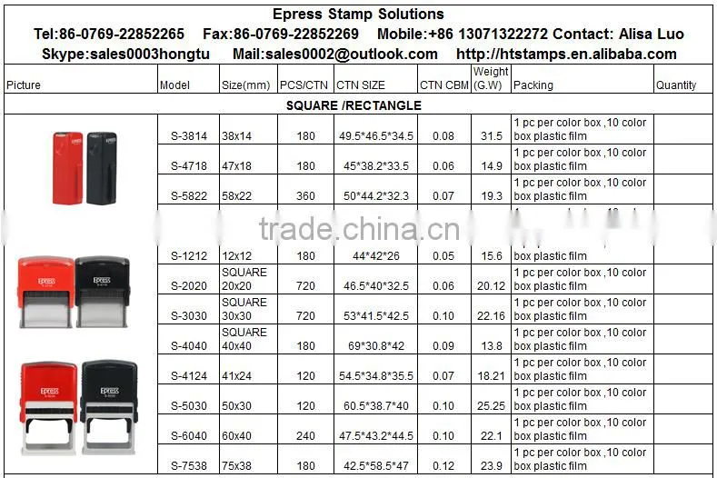 China Stamping Maker Epress 19mm Round Self inking Stamps Round customised case and blank case available