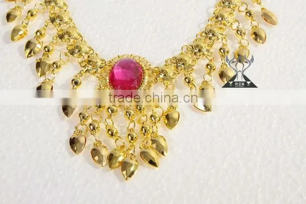 Belly Dancing Costumes Accessory, Golden Fashion Necklace for Dancer (T101)