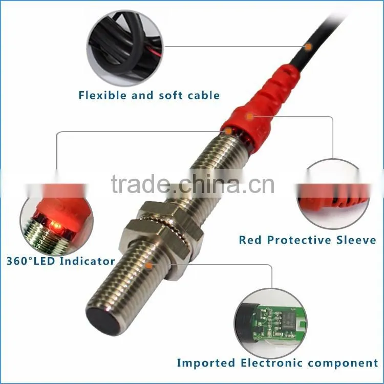F&C M8 Sn1mm 12V-24V dc NPN type inductive proximity sensor with CE