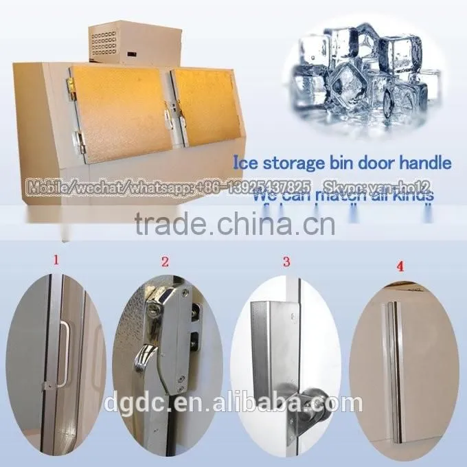 Two convex hinged door ice storage bin with LOGO stickers