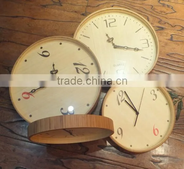 round shape bamboo wall clock