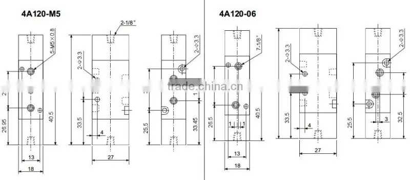 4A100 Series AIRTAC Type Pneumatic Air Valve-5 Way Air Valve