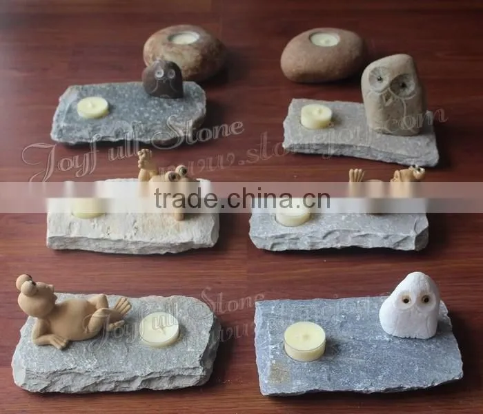 Natural stone tealight set for sale