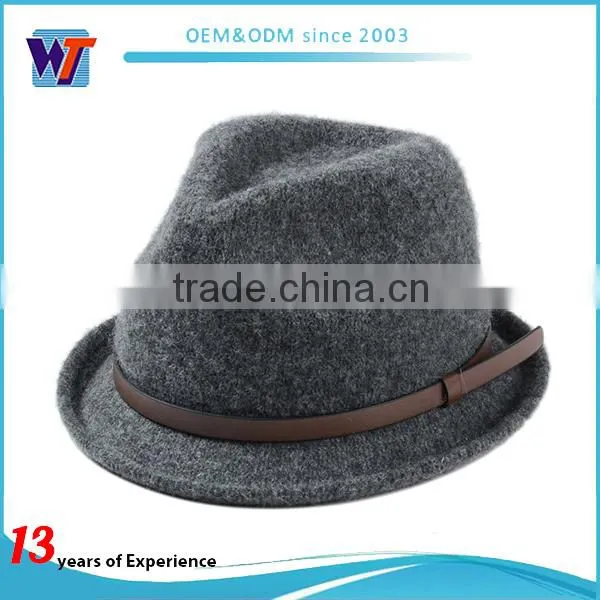 Coluorful blank wool material felt hat and fedora hat