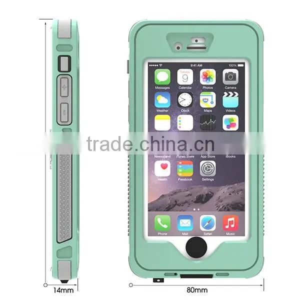 4.7 Inch Glow In Dark IP68 Waterproof Case for iPhone 6 6S With Button And Holder Stand