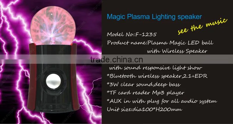 F-1235 Bluetooth Plasma Light Speaker with Magic Plasma light-show