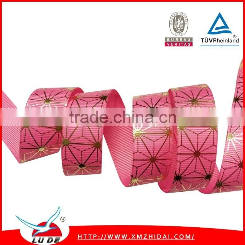 2015 Direct factory custom printed ribbon,printed grosgrain ribbon wholesale