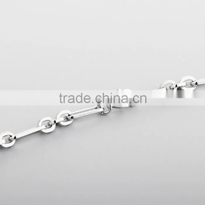 925 Sterling Silver Stone Chain Necklace Jewellery SNP029W