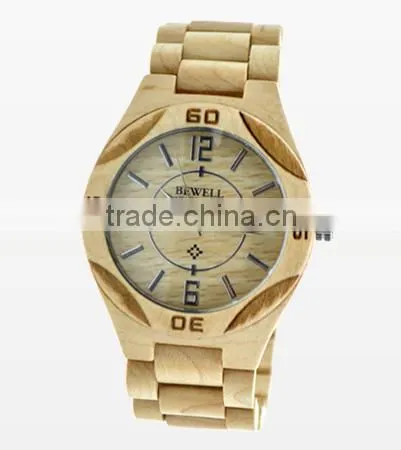 2016 High Quality Quartz Mens Wood Watch Bamboo Wooden Watch Waterproof Wrist Watch