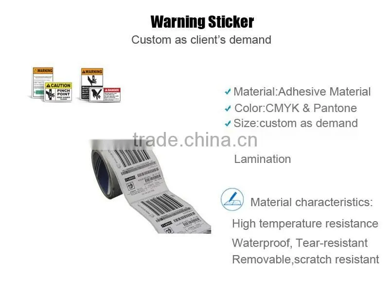 Remove PET Danger Warning Sticker Labels Packaging And Shipping