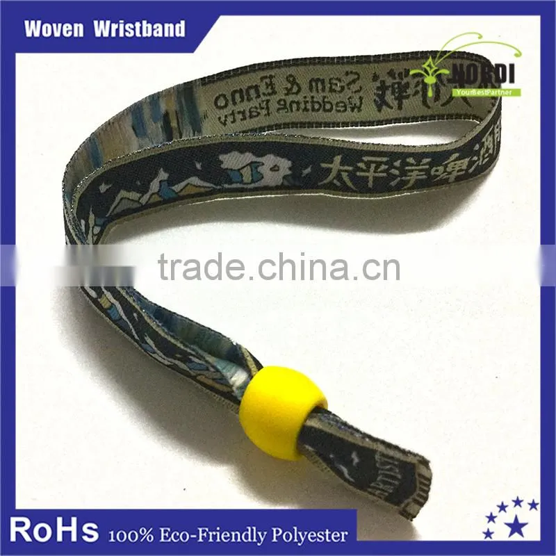 cheap customized 100% polyester wristband for theme festival event &rfid wristband