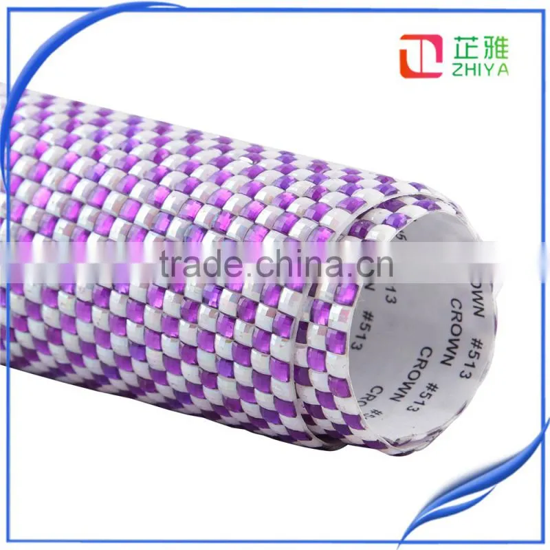 4mm purple with white ab color crystal rhinestone custom rhinestone transfer hot fix rhinestone mesh rhinestone transfer seahawk