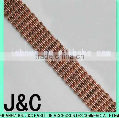 2012 new fashioned raw copper /brass double layer mesh chain