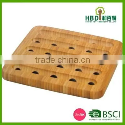 Durable square bamboo trivet,bamboo pot mat,bamboo pot holder