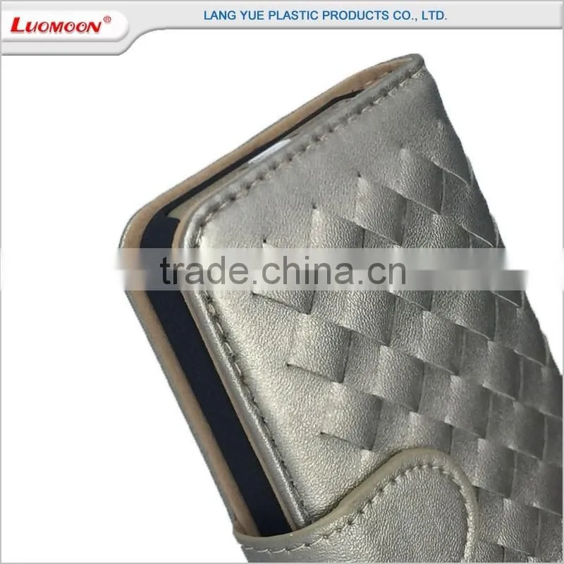 woven patttern stand leather flip cover phone case for gionee ctrl v5 v4 marathon m3