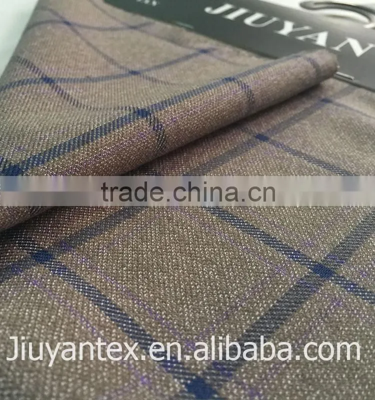 Hot selling Europe and America market tr twill classic checks design printed high quality men's suiting fabric