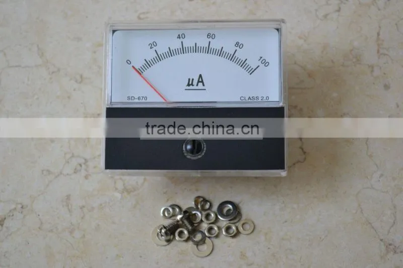 Class 2.0 DC 100uA Panel Meter SD-670-1-100(DC-100uA) 60x70mm