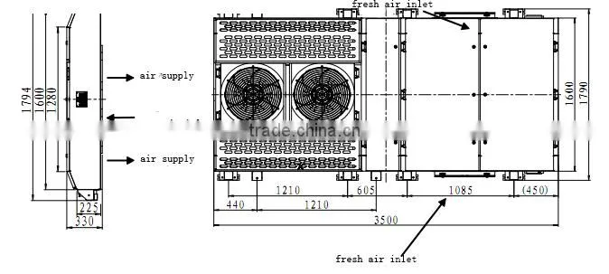 The train passenger compartment air conditioning unit with cooling capacity 37KW