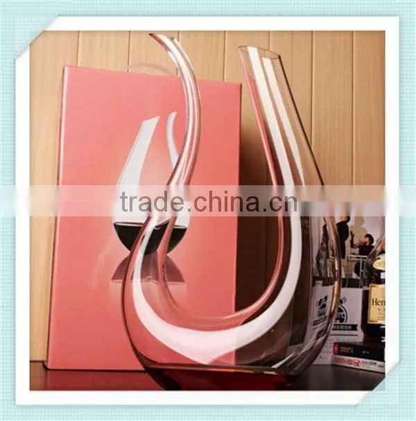 2016 handmade crystal decanter wine lead free glass wine mouth blowing decanter for sale