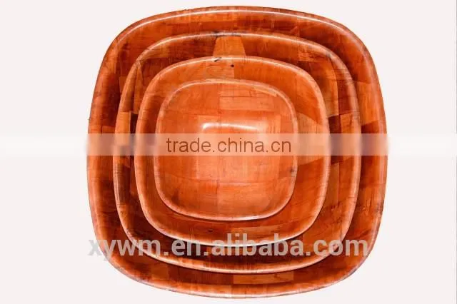 woven wooden plate and bowl