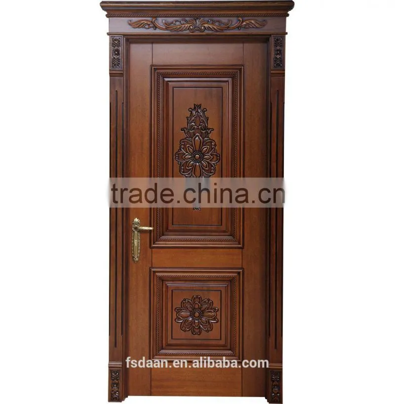 compound solid wood door with flower