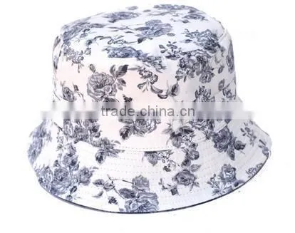 fashion blue australian streetwear bucket hat floral print pattern cotton reversible paisley bucket hat
