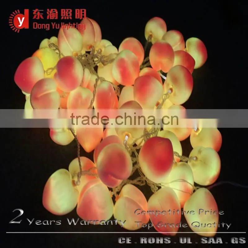 Garden display IP65 String lighted artificial crystallized fruits and vegetables