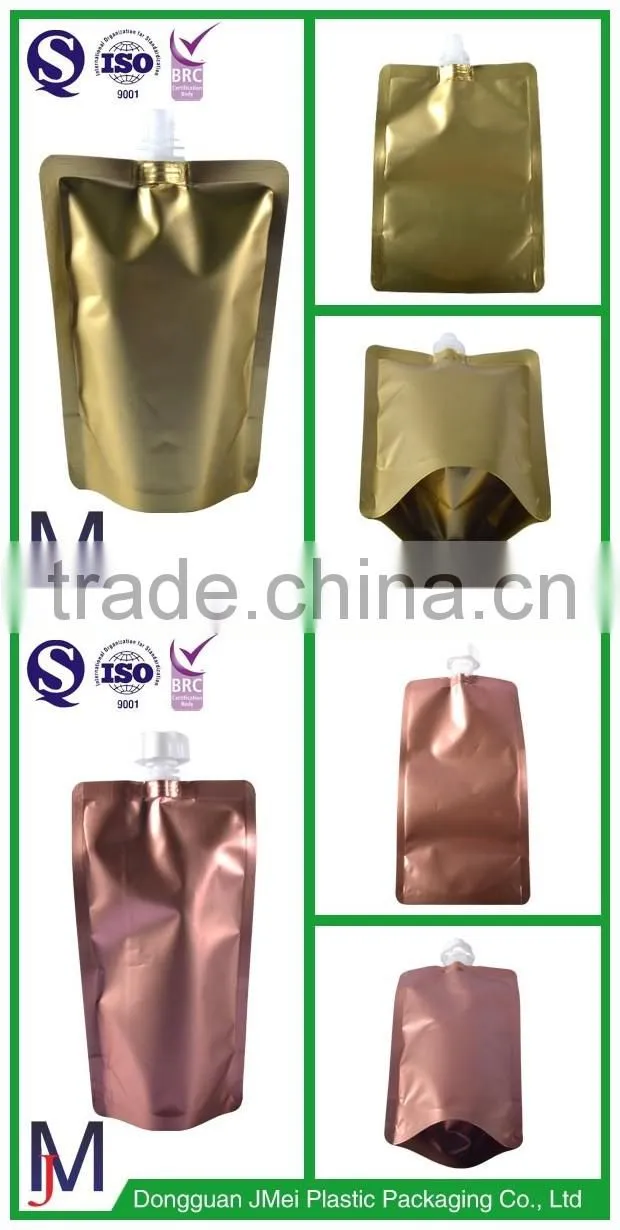 Made in china factory customized plastic stand up spout pouch/liquid self standing pouch with spout packaging