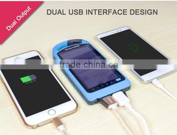 2016 new products 8000mAh mobile solar charger/portable power bank/mobile phone accessories