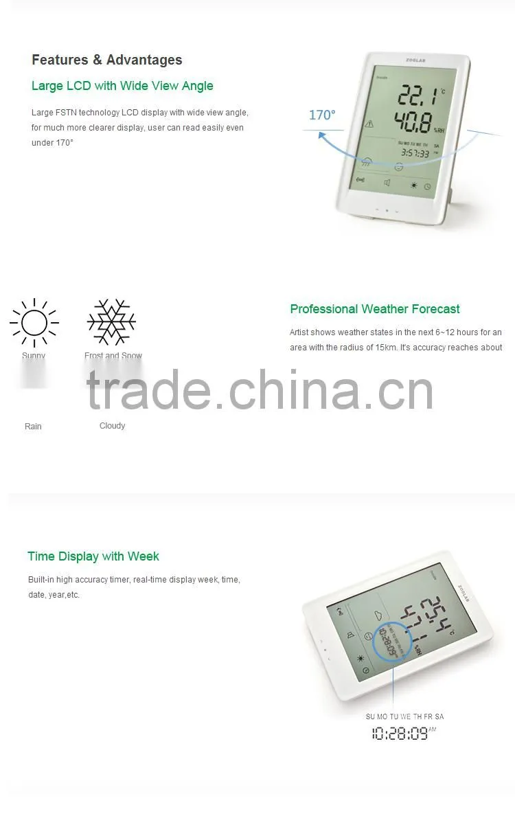 Desktop Wall mount Indoor IP50 Digital Temperature and Humidity Meter Thermometer Hygrometer Thermohygrometer