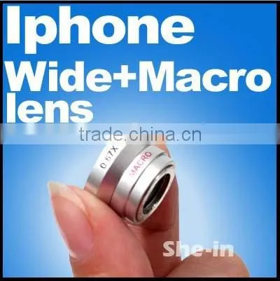 2 in 1 0.67X wide angle macro lens for mobile phone camera lens