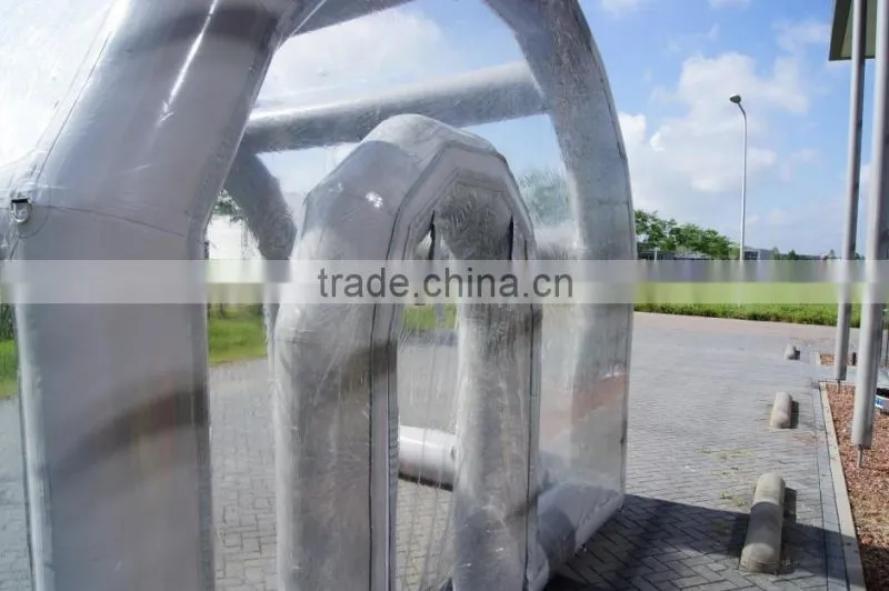 tube with clear cover inflatable transparent tent for customized made
