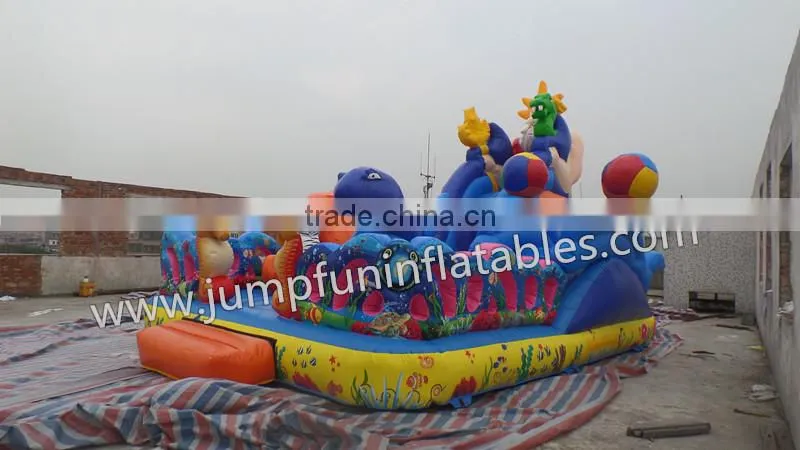 kids mini fun city inflatable poseidon playground slide