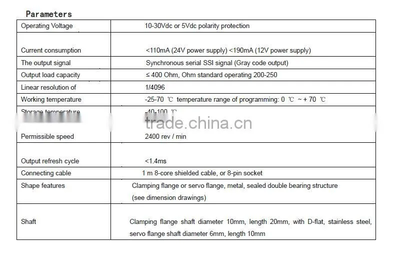 YUMO ASC5810 10mm shaft 10bit absolute rotary encoder