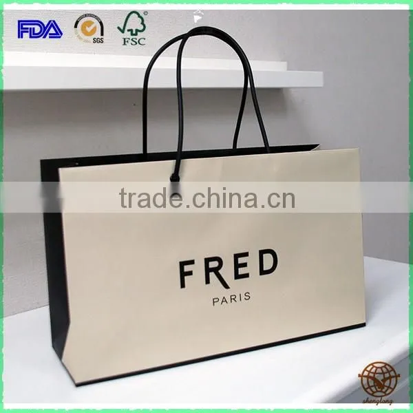 Excellent Quality Custom Printed Shopping Paper Bag with Rope Handle, 2016 New Style Shopping Bag