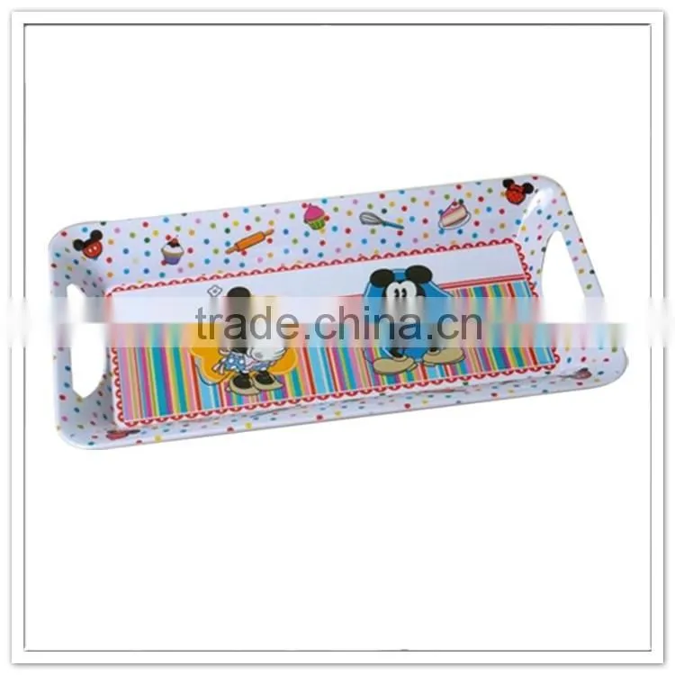 Children two handles small melamine tray