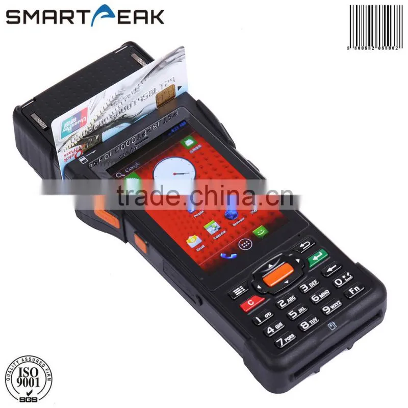 3g wifi bluetooth gps rfid touch screen android handheld pos terminal with fingerprint and barcode scanner